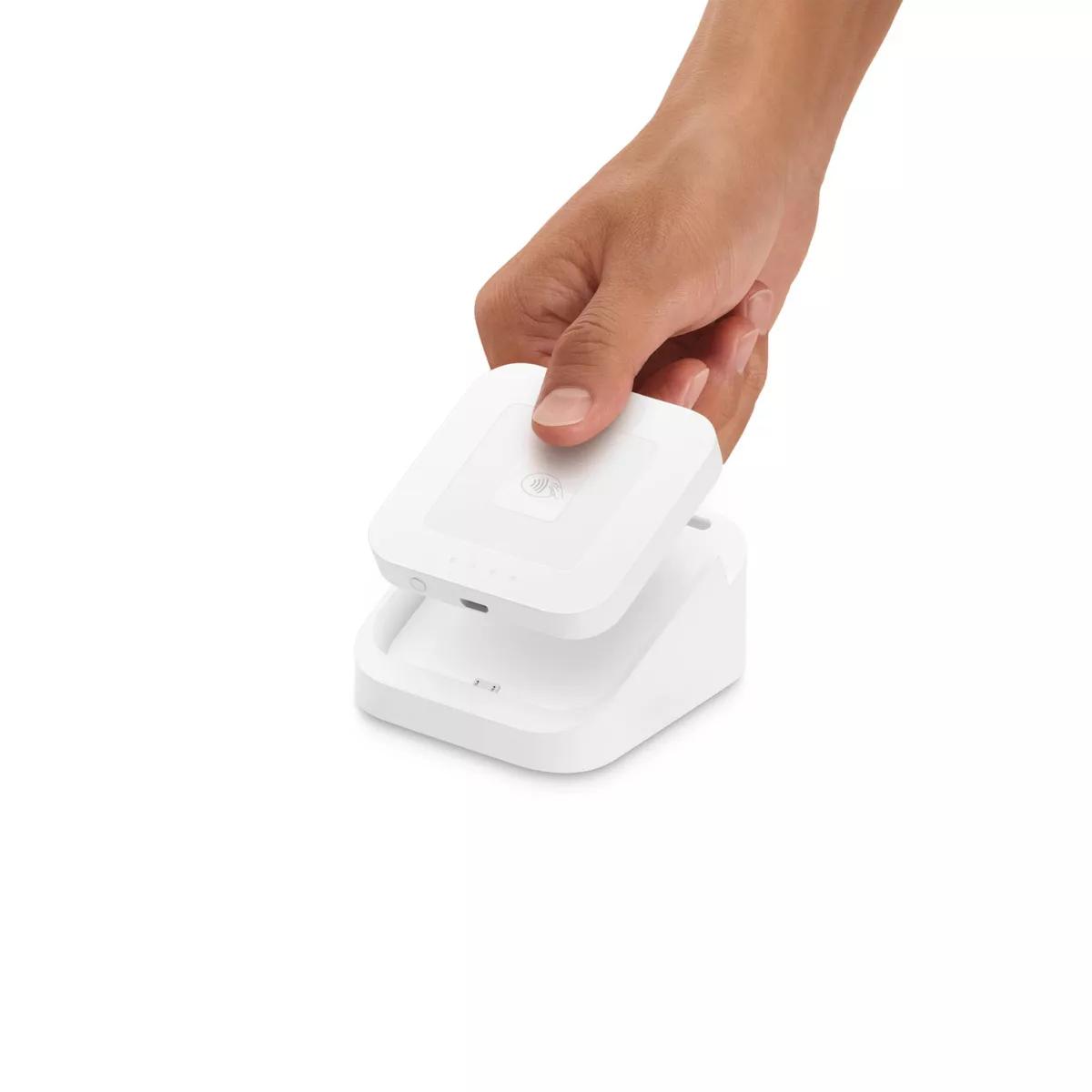 Square Stand for Contactless Chip Reader & Dock - White