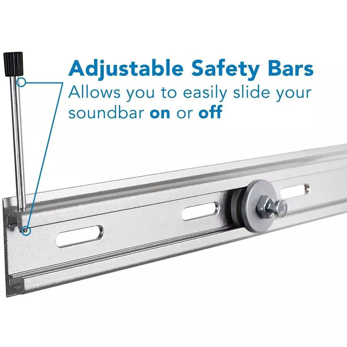 Monoprice Universal Soundbar Wall Mount Bracket Aluminum Mount For Mounting Sound Bar Above or Under TV, Fits Most of Sound Bars up to 33lbs