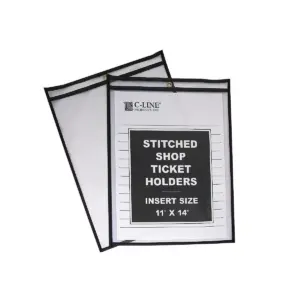 C-Line Shop Ticket Holders Stitched Both Sides Clear 75