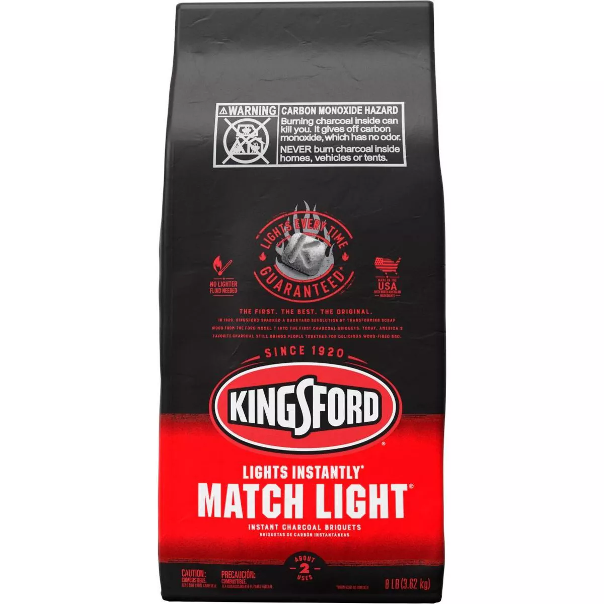 Kingsford Match Light Instant Charcoal Briquettes, BBQ Charcoal for Grilling - 8lbs