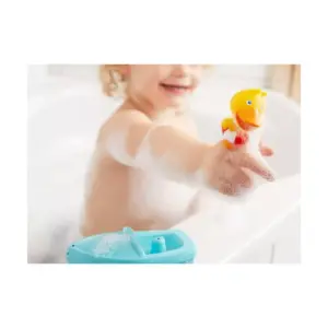 HABA Bath Boat Duck Ahoy with Removable Duckie Finger Puppet - Great for Bath or Pool