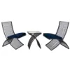 3pc Eclectic Metal Outdoor Seating Set - Black - Olivia & May