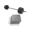 Everyday Essentials Steel Barbell Weight Lifting Set with Spring Clip Collars, 100 Pounds and 1/2 Inch Thick Floor Exercise Mat, Gray