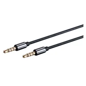 Monoprice Audio Cable - 1 Feet - Black | Auxiliary 3.5mm TRRS Audio & Microphone Cable, Slim Design Durable Gold Plated - Onyx Series