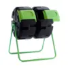 FCMP Outdoor HOTFROG 37 Gallon Plastic Dual Body Rotating Tumbling Composter Bin