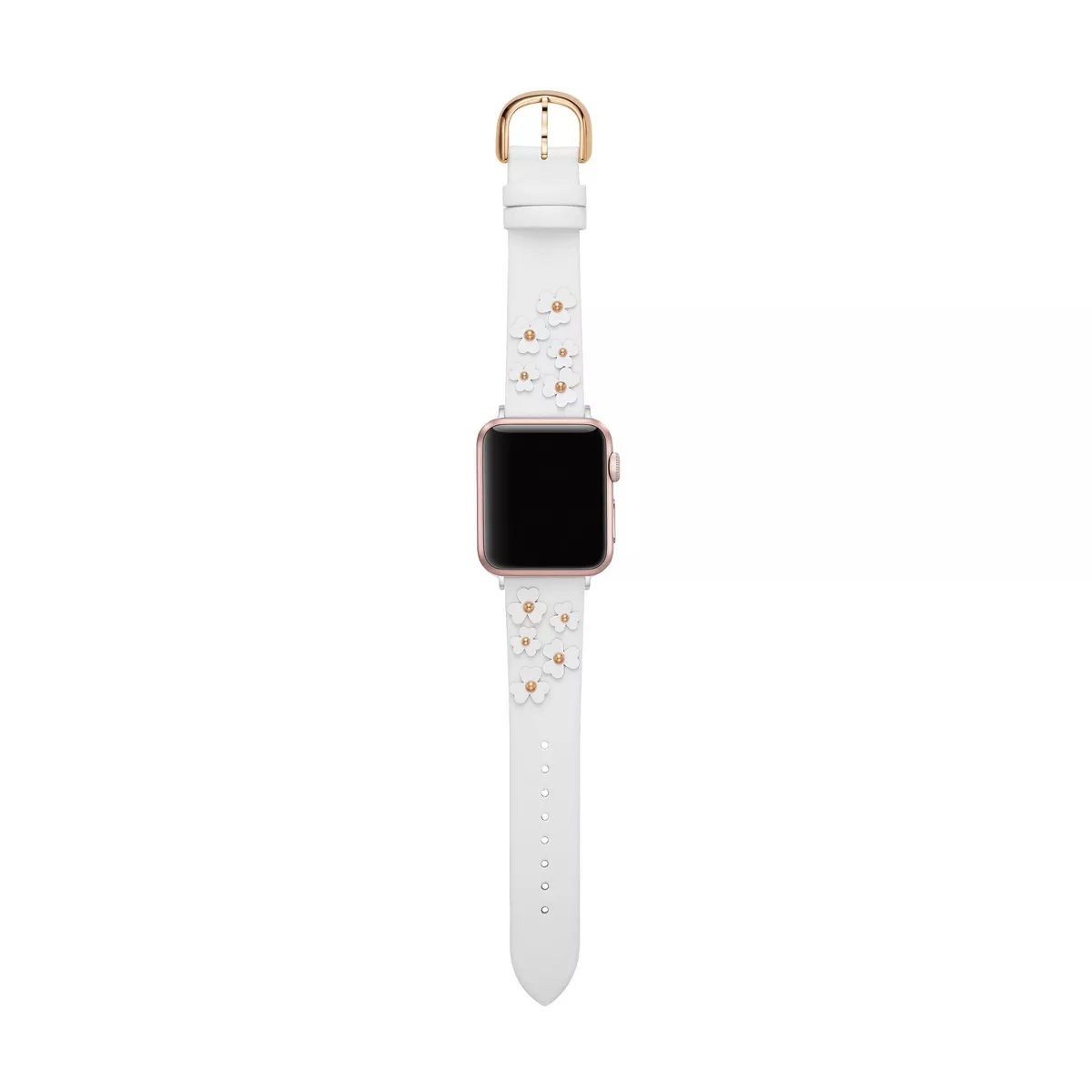 Kate Spade New York Apple Watch Floral Applique White Leather 38/40mm Band