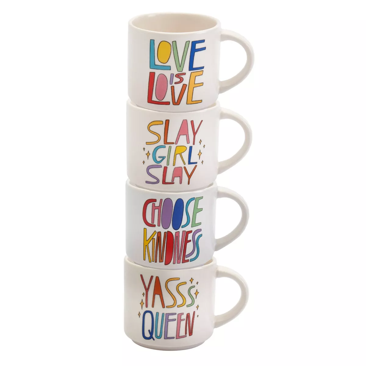 Queer Eye 14oz 4pk Stoneware Sassy Quote Assorted Mugs