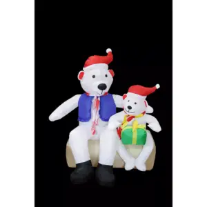 Northlight 4' Inflatable Polar Bear Family Lighted Christmas Yard Art Decor