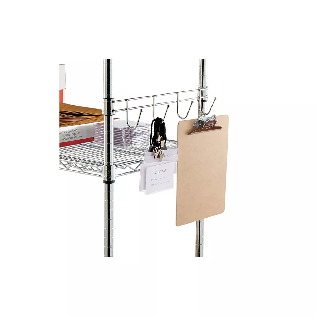 Alera Hook Bars For Wire Shelving, Five Hooks, 24