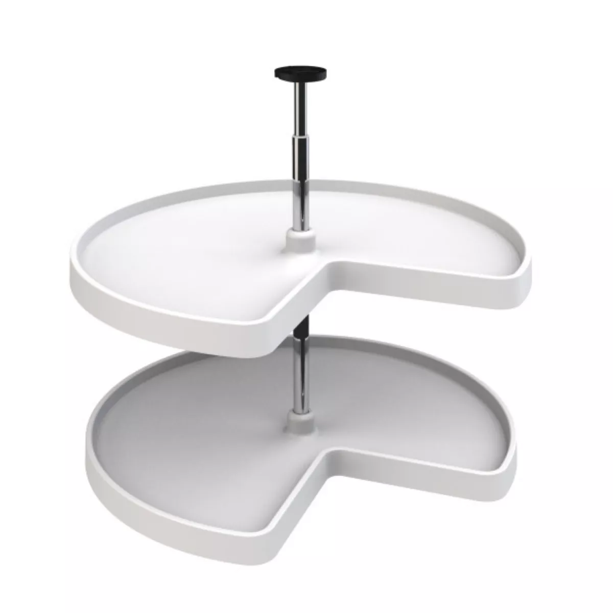 Rev-A-Shelf 3472-28-11-52 28-Inch White Polymer Kidney 2-Shelf Lazy Susan Set