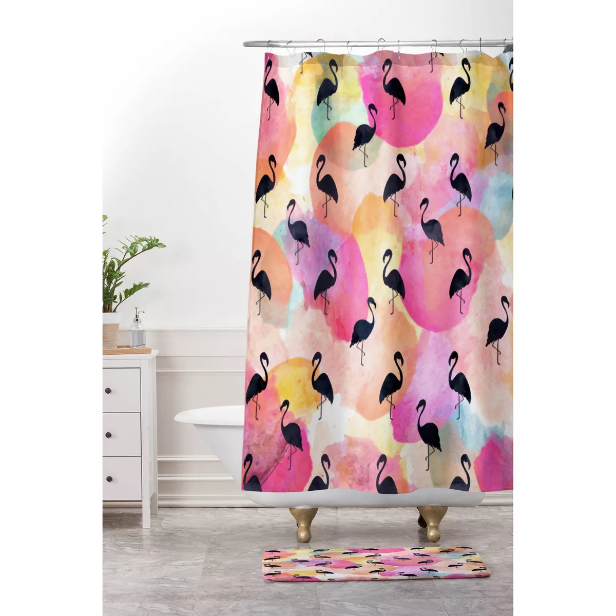 Hello Sayang Dance Like A Flamingo Shower Curtain Pink - Deny Designs