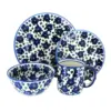 Blue Rose Polish Pottery Violets 4 Piece Place Setting - Service for 1
