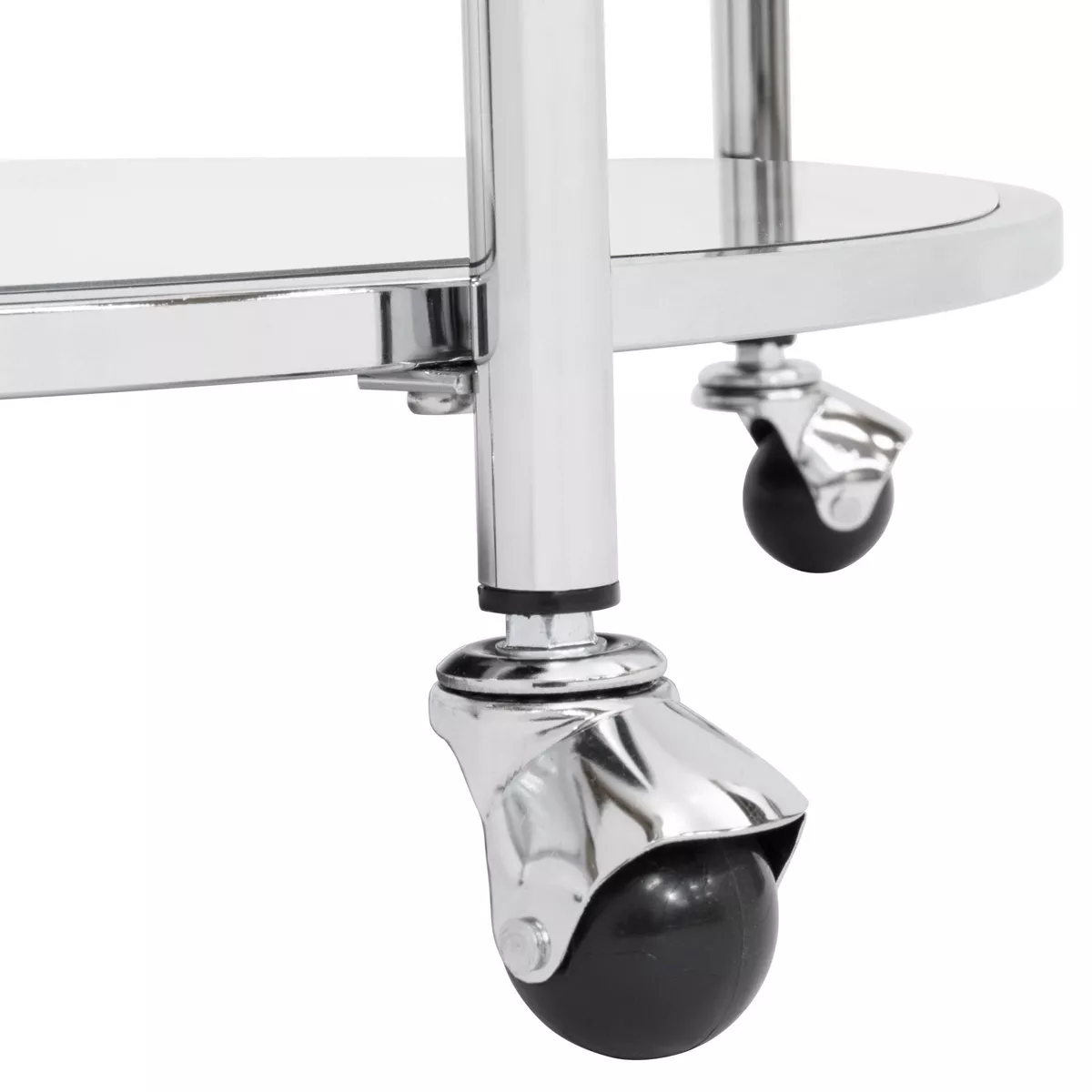 Veranda Round Bar Cart with Clear Glass Chrome - Studio Designs Home