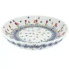 Blue Rose Polish Pottery Hearts & Flowers Pie Plate
