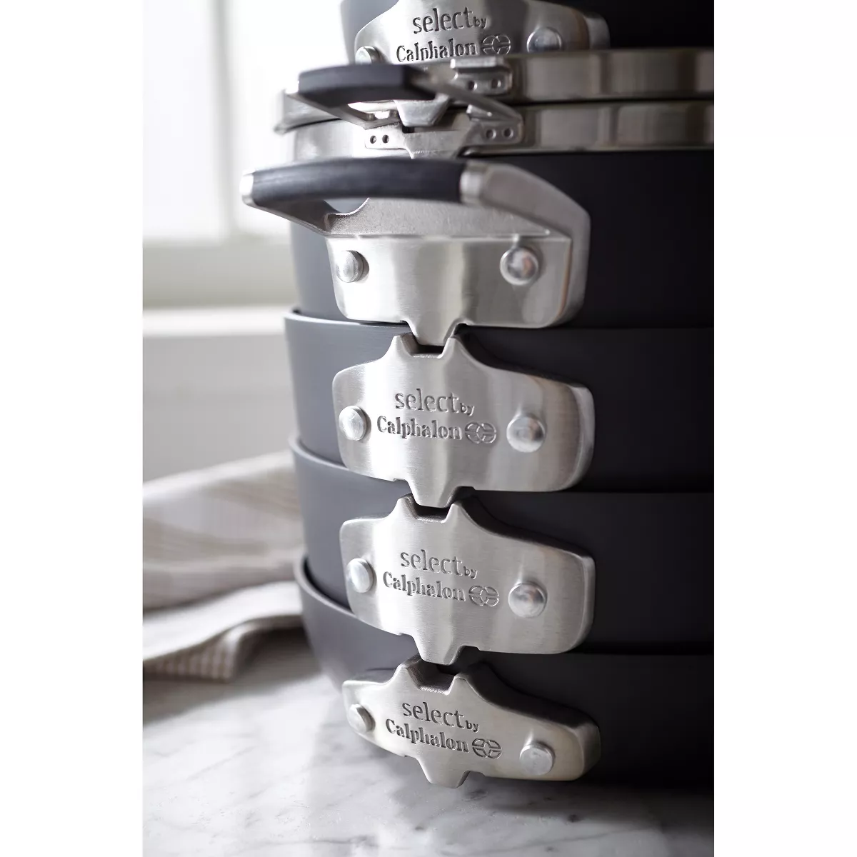 Calphalon Select 9pc Space Saving Hard-Anodized Nonstick Cookware Set