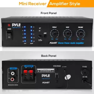 Pyle PCA4BT Dual Channel 2 x 150 Watt Portable Audio Amplifier Receiver with Bluetooth Wireless Streaming, and MP3/AUX/RCA Input (2 Pack)