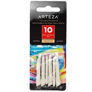 Arteza Professional Replaceable Tips for EverBlend Markers, 10 Chisel Tips (ARTZ-9107)