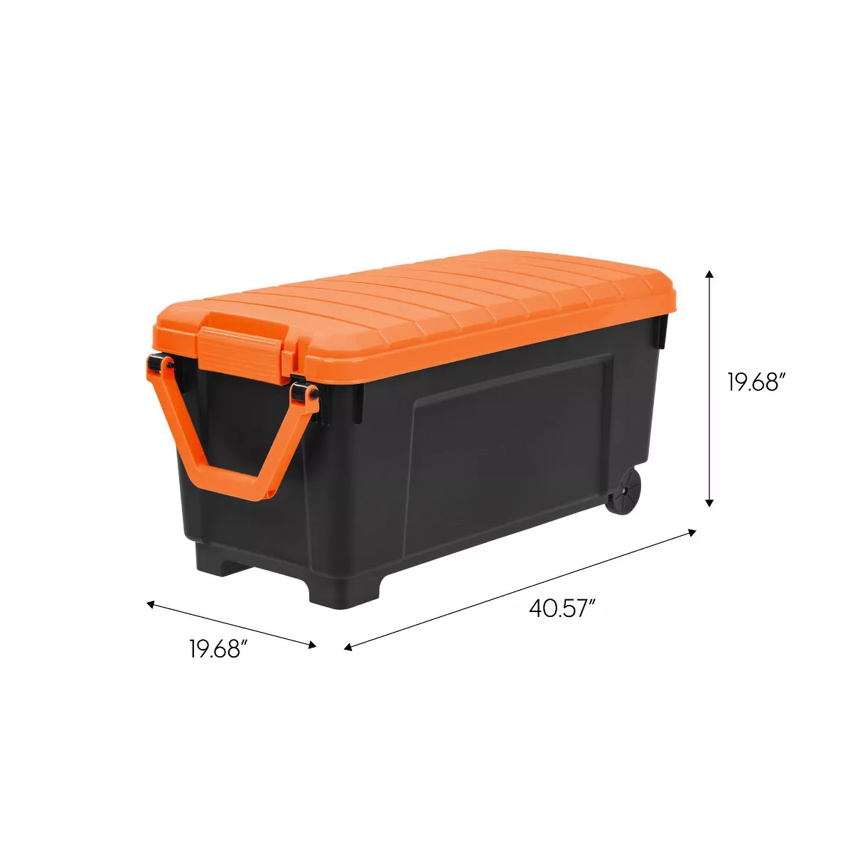 IRIS 2pk 169qt Store-It-All Rolling Storage Tote with Handle Black