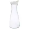 Grant Howard 1 Liter Beverage Glass Carafe Decanter with White Screw Top, Clear