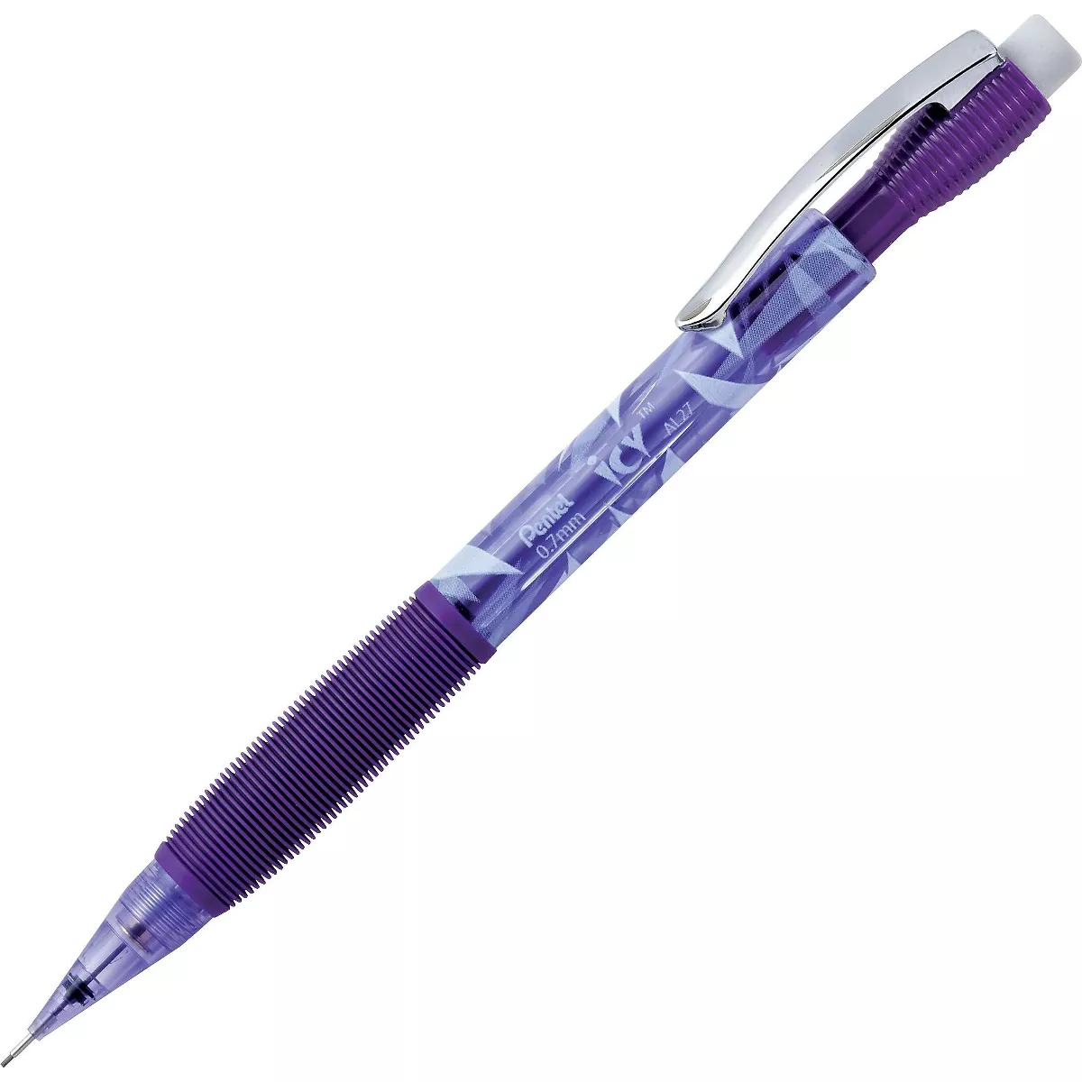 Pentel Icy Mechanical Pencil .7mm Trans Violet Dozen AL27TV
