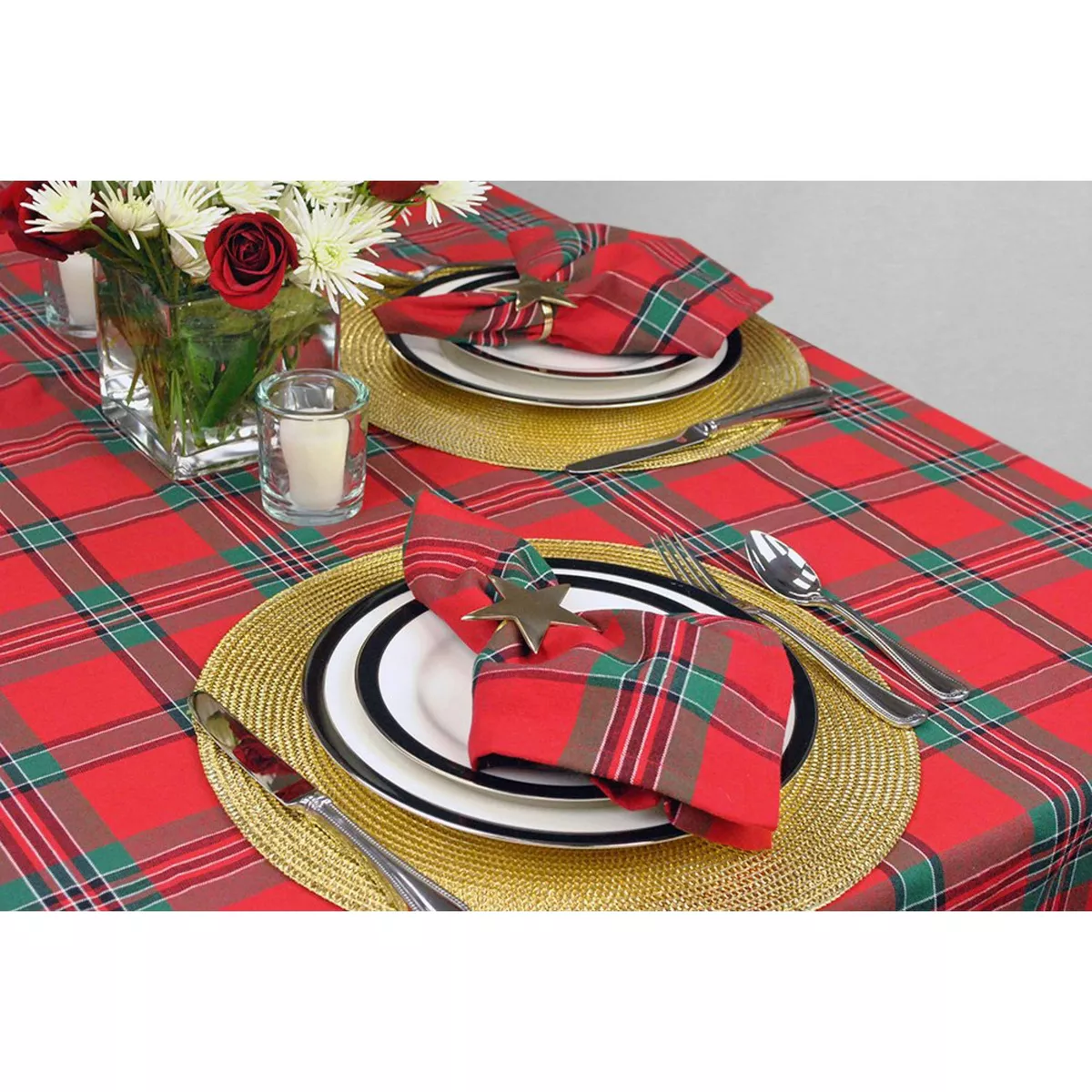 Set of 6 Gold Round Woven Placemat - Design Imports