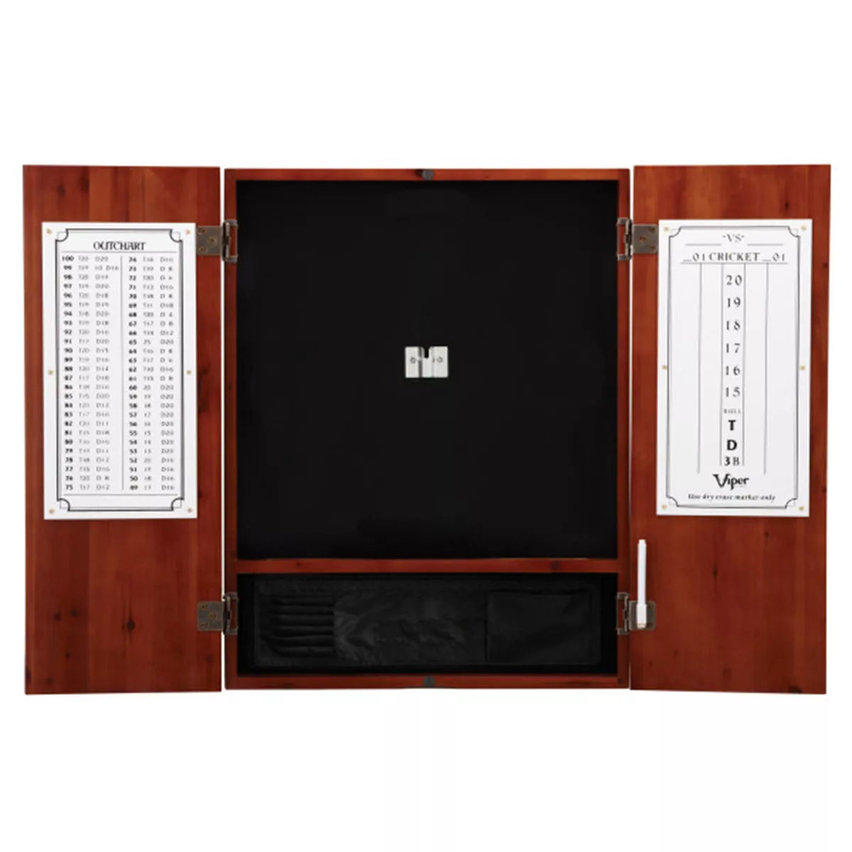 Viper Metropolitan Cinnamon Finish Sisal Bristle Steel Tip Dartboard Cabinet