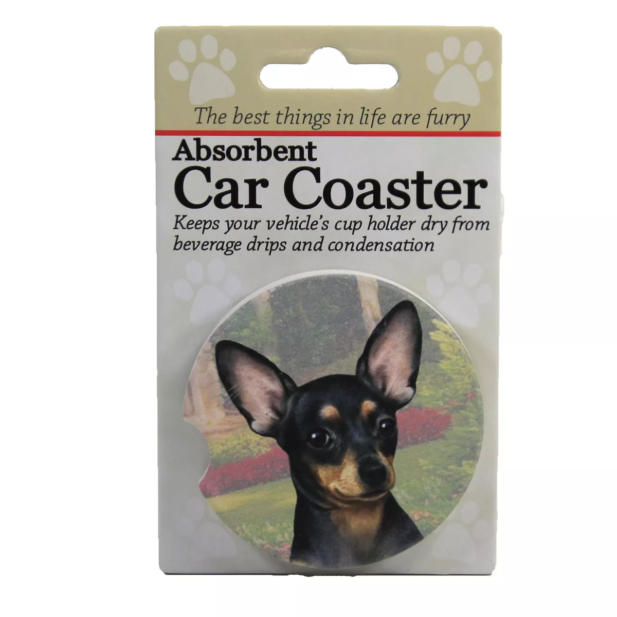 Car Coaster 2.5" Black Chihuahua Car Coaster Absorbant Pet Dog E & S Pet - Coasters