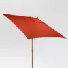 6.5' Square Umbrella - Red - Medium Wood Finish - Threshold™