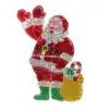 Northlight 48" Holographic Lighted Waving Santa Claus Christmas Yard Art Decoration