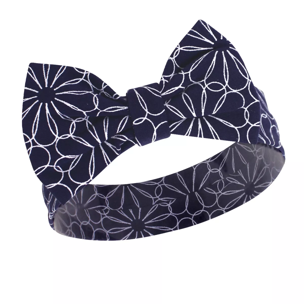 Hudson Baby Infant Girl Cotton Bib and Headband Set 5pk, Blue Daisy, One Size