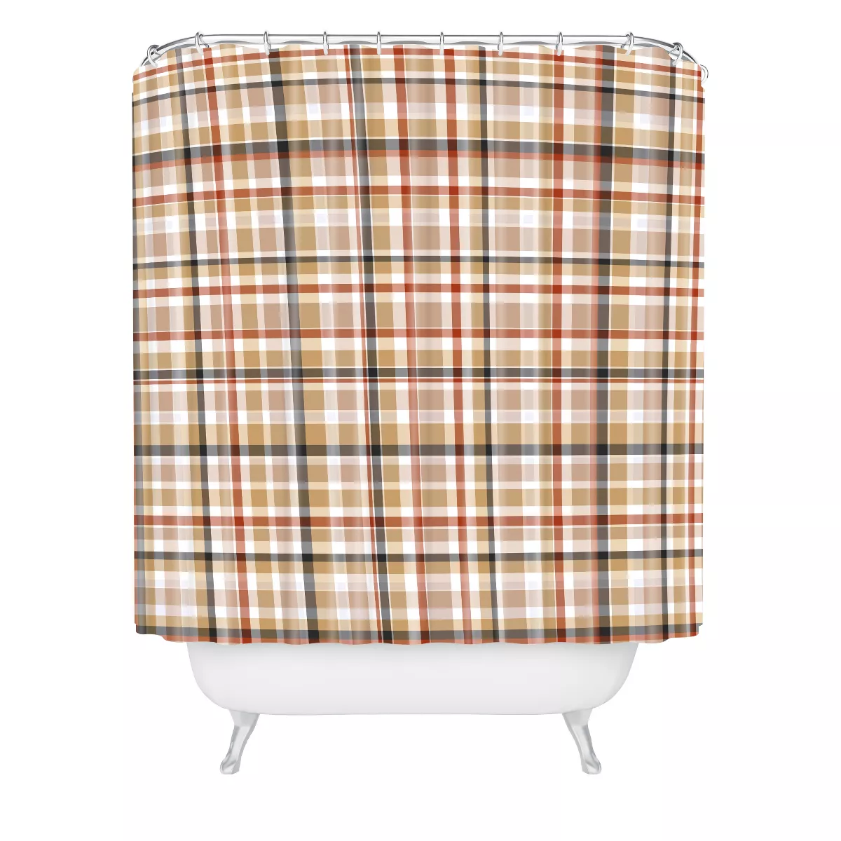 Neutral Weave Shower Curtain Brown - Deny Designs