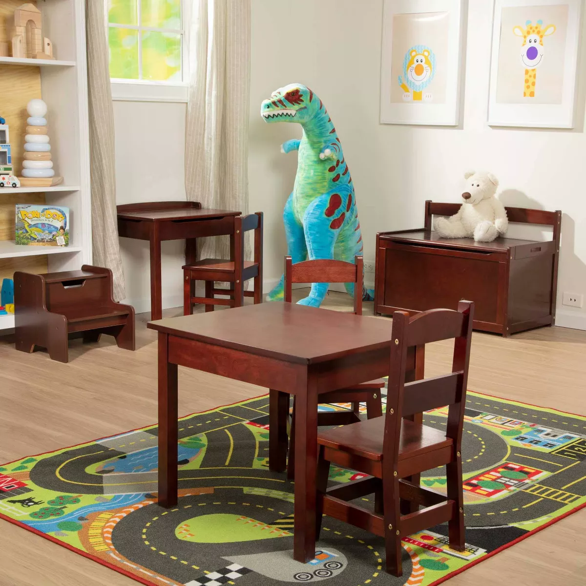 Melissa & Doug Wooden Child's Lift-Top Desk and Chair - Espresso