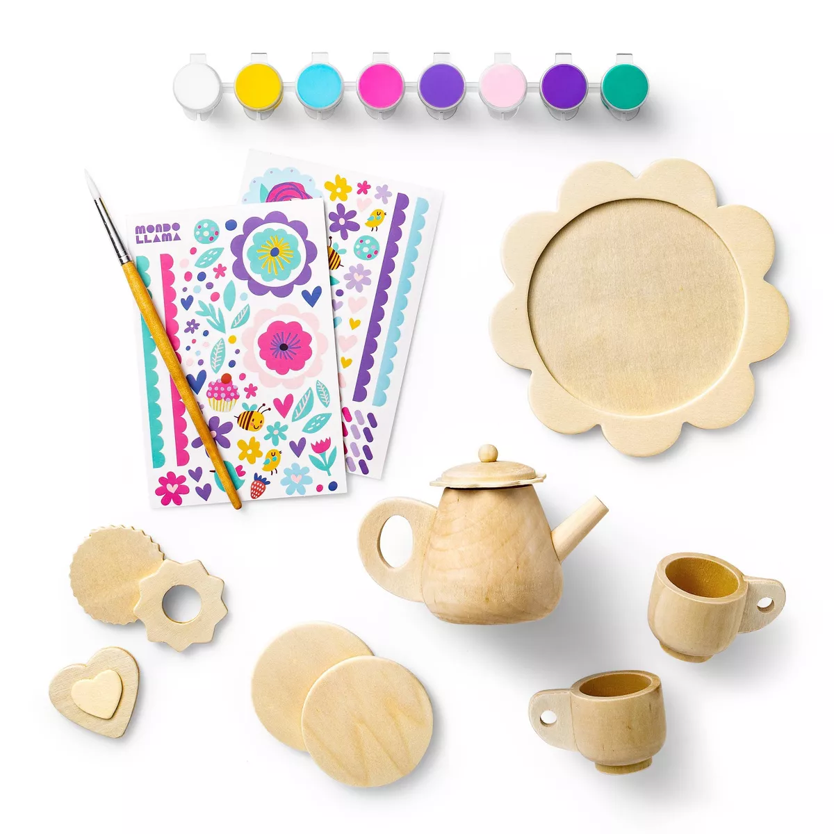 Paint-Your-Own Wood Tea Set Kit - Mondo Llama™