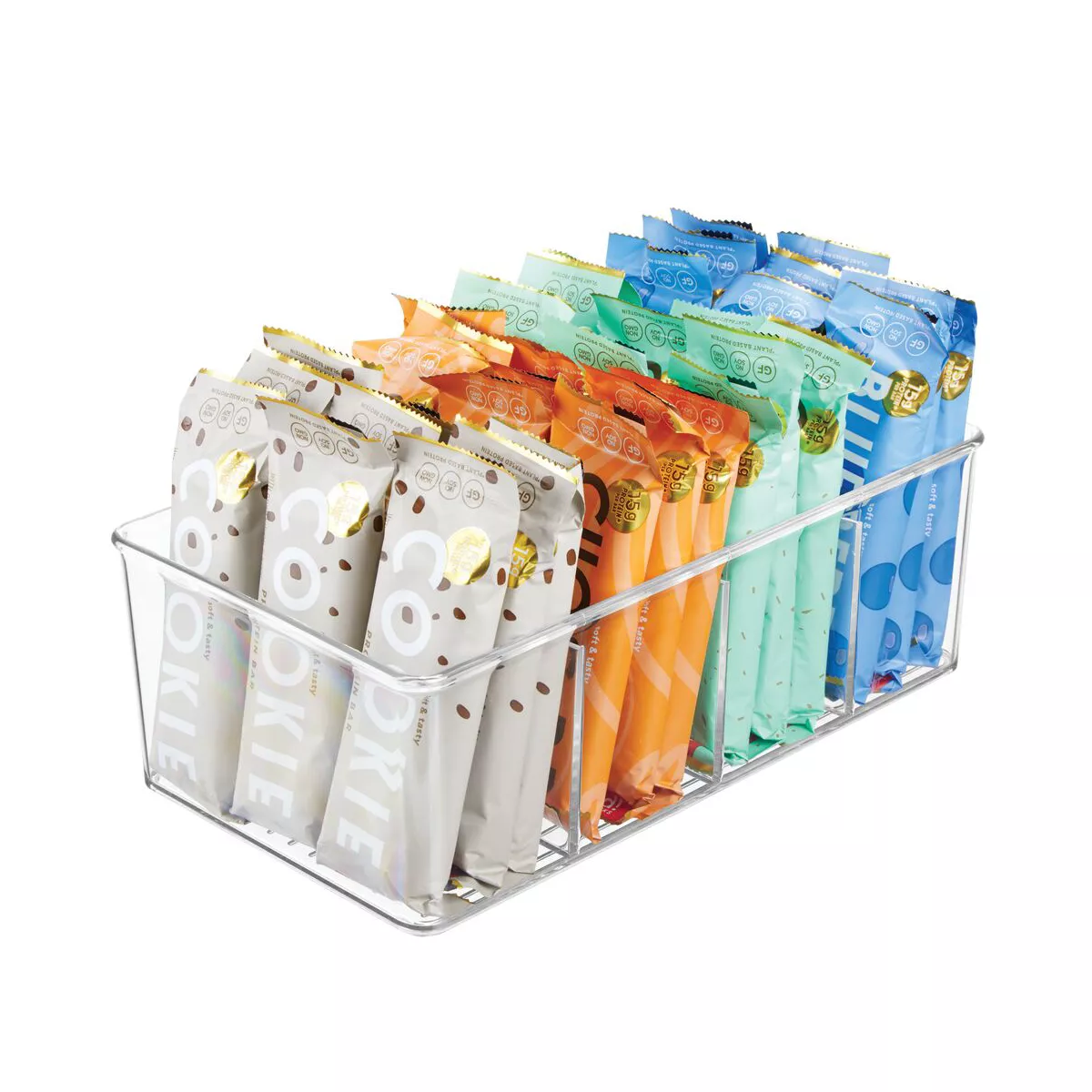 mDesign Plastic Kitchen Pantry Food Storage Organizer Bin, 6 Pack - Clear