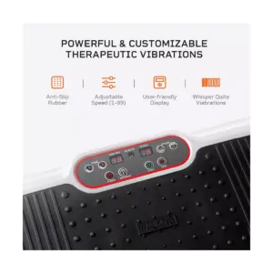 Lifepro Portable Home Body Weight Training Fitness Exercise Workout Waver Vibration Plate Platform Equipment Machine Set with Resistance Bands, White