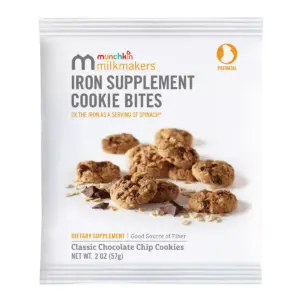 Munchkin Milkmakers 6pk Prenatal Iron Supplement Cookie Bites - Chocolate Chip