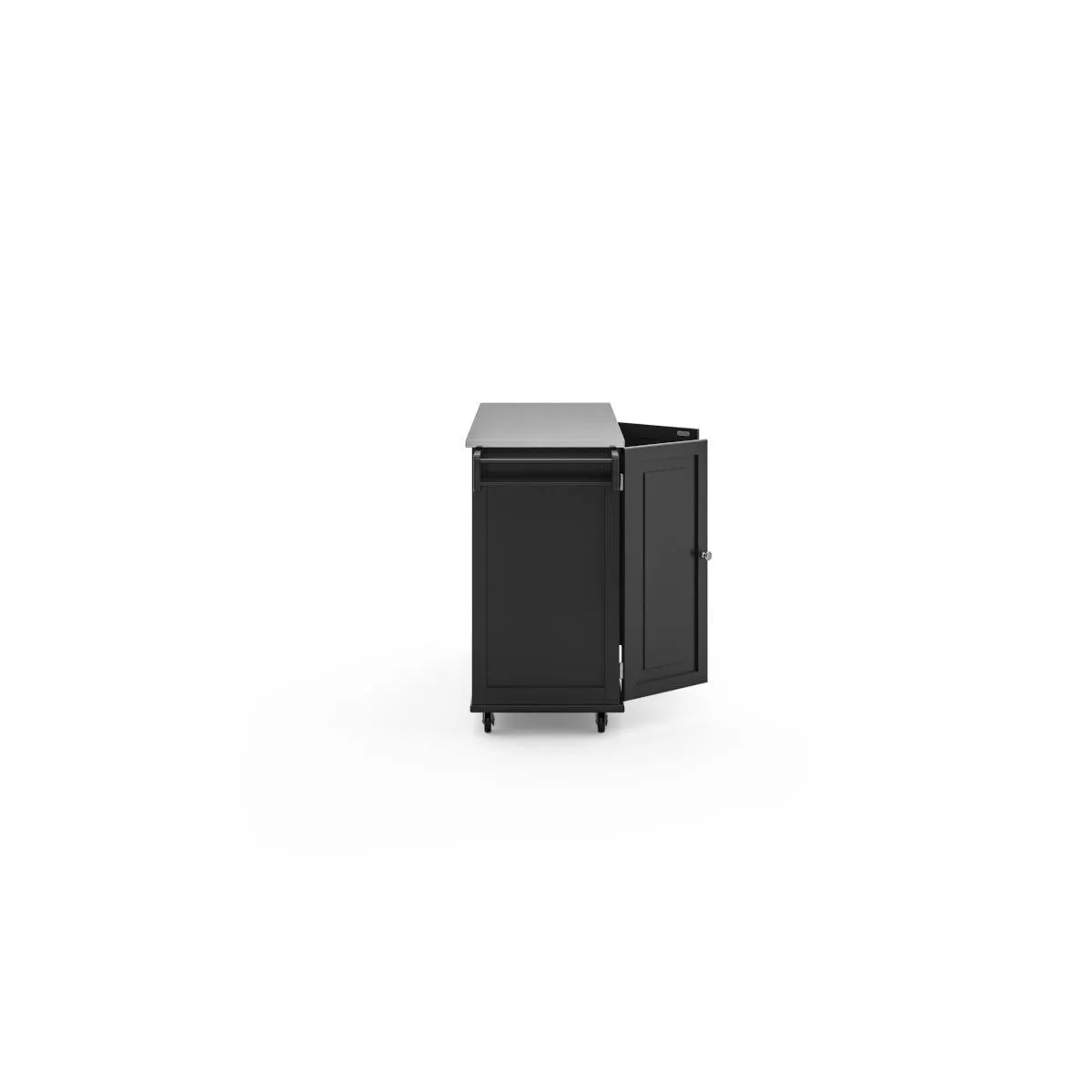 Liberty Kitchen Cart with Stainless Steel Top Black - Home Styles