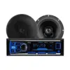 BOSS Audio Systems 638BCK Single Din Bluetooth DM Receiver Bundle Car Stereo Pack with 2 6.5-Inch Full-Range Speakers, Black