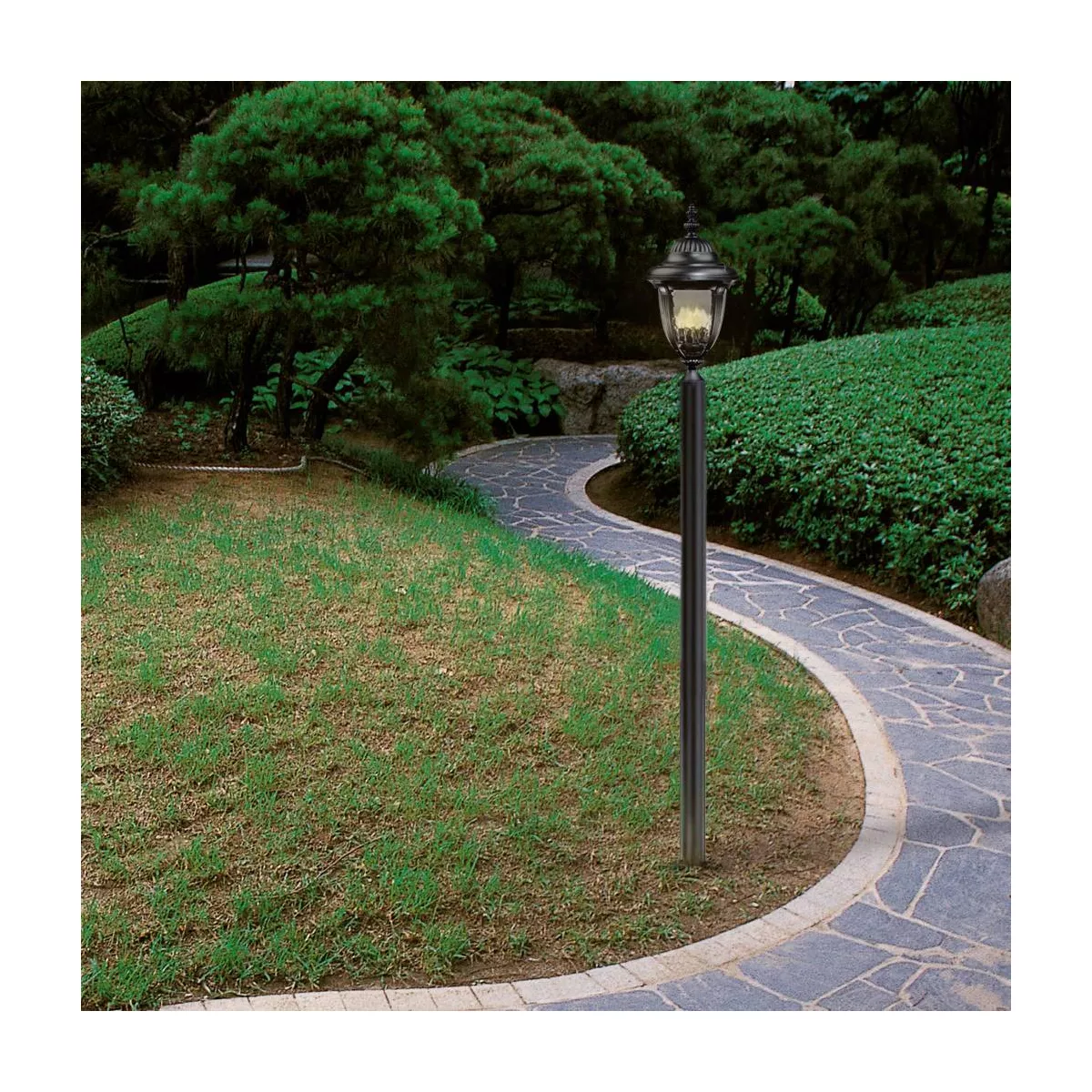 John Timberland Traditional Outdoor Post Light Textured Black Italian Design 24 1/2