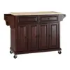 Natural Wood Top Kitchen Cart/Island - Vintage Mahogany - Crosley