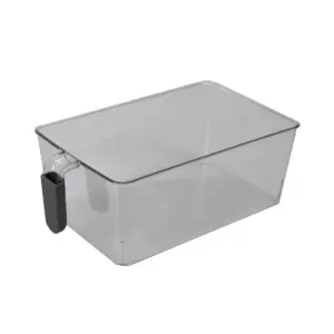 Home Basics Large Pull-Out Plastic Storage Bin with Soft Grip Handle, Clear