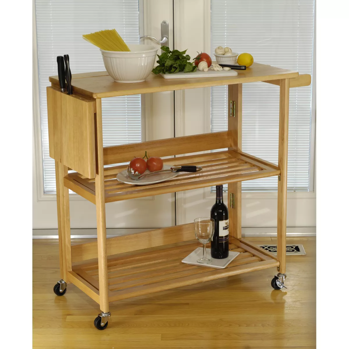 Foldable Cart Wood/Light Oak - Winsome