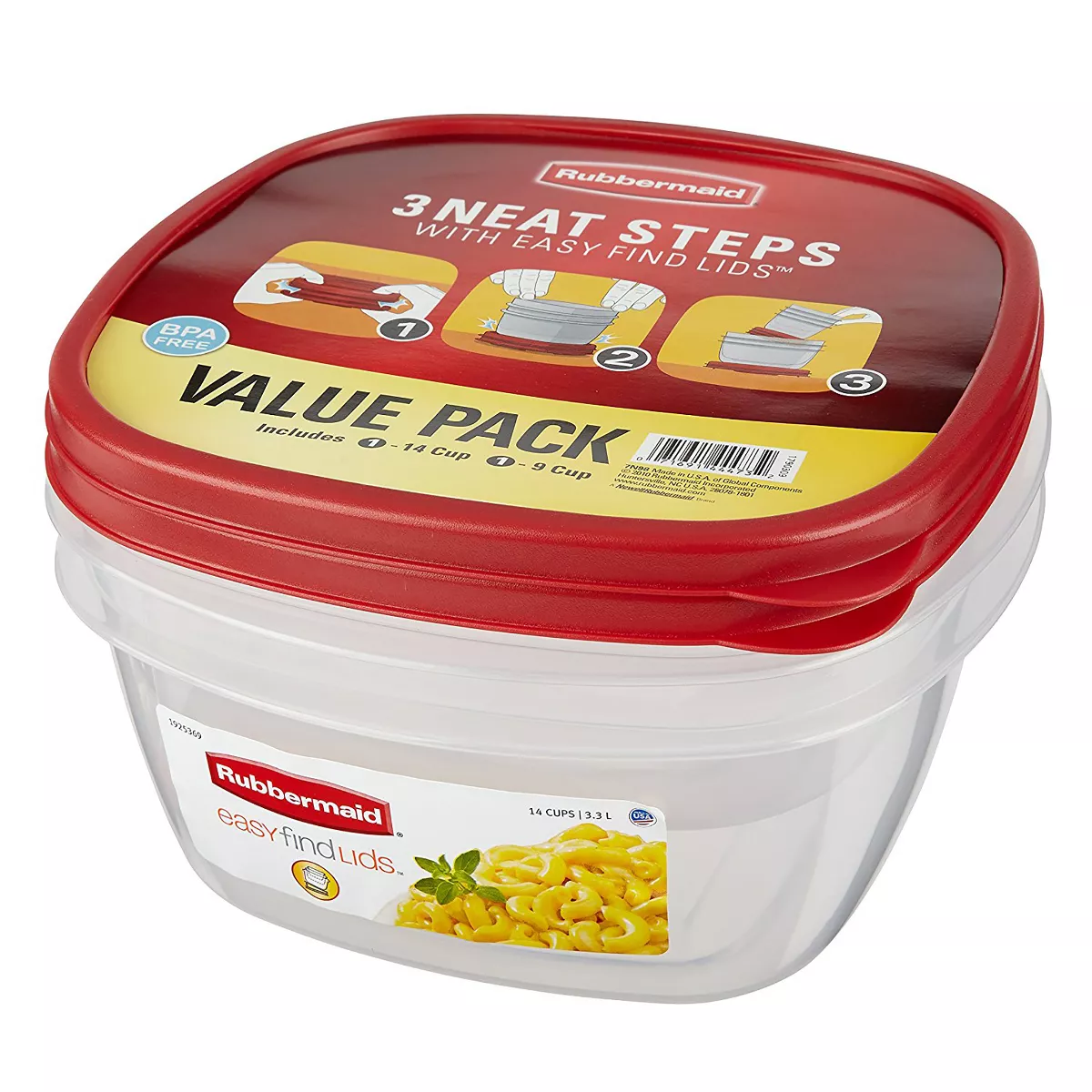 Rubbermaid 4pc Easy Find Lids Food Storage Containers Red