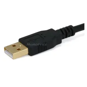 Monoprice USB 2.0 Cable - 15 Feet - Black | USB Type-A Male to USB Mini Type-B 5-Pin, 28/24AWG, Gold Plated For Digital Camera, Cell Phones, PDAs, MP3