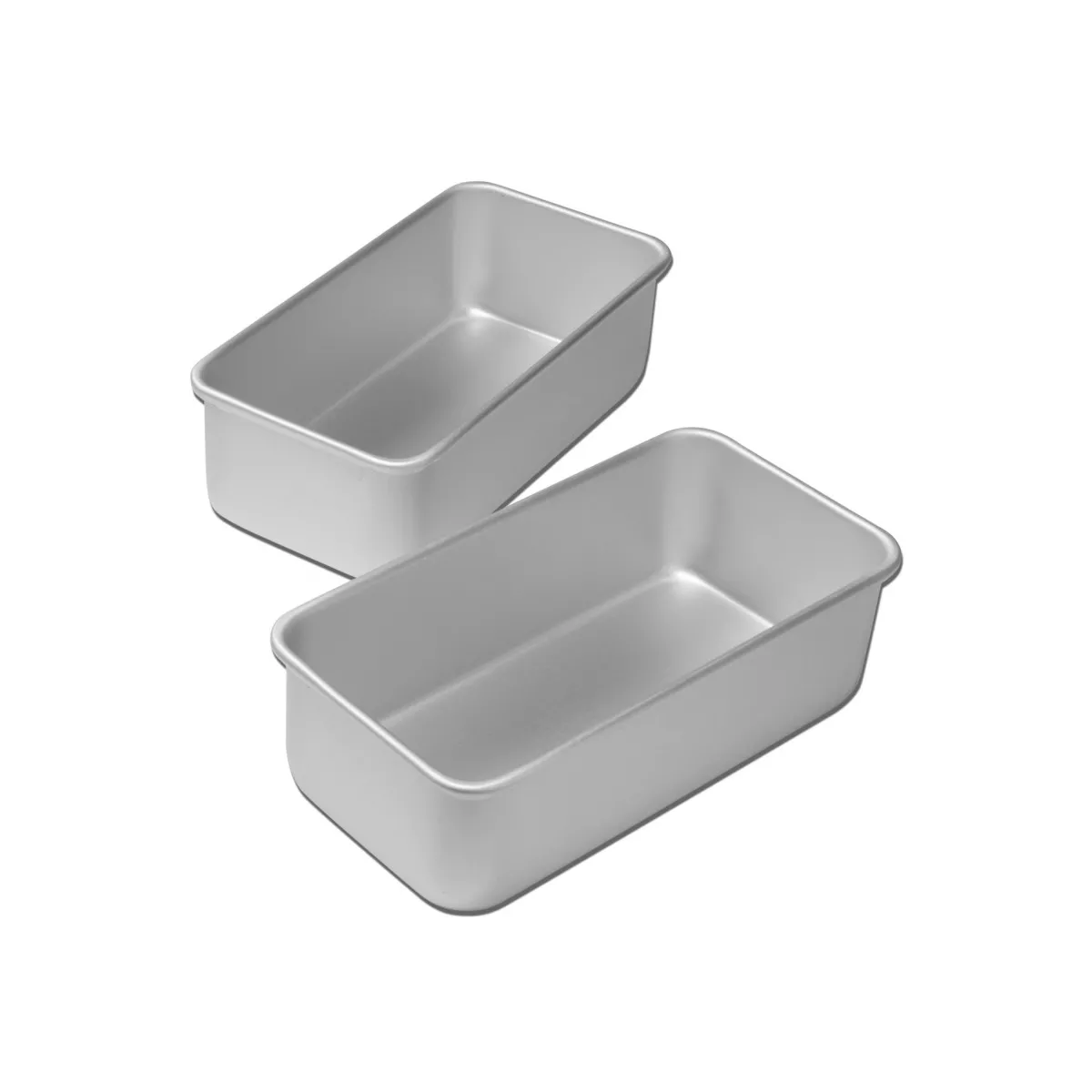 Fat Daddio's BP-SET Anodized Aluminum Bread Pan 2 Piece Set, 7.75 x 3.75 Inches