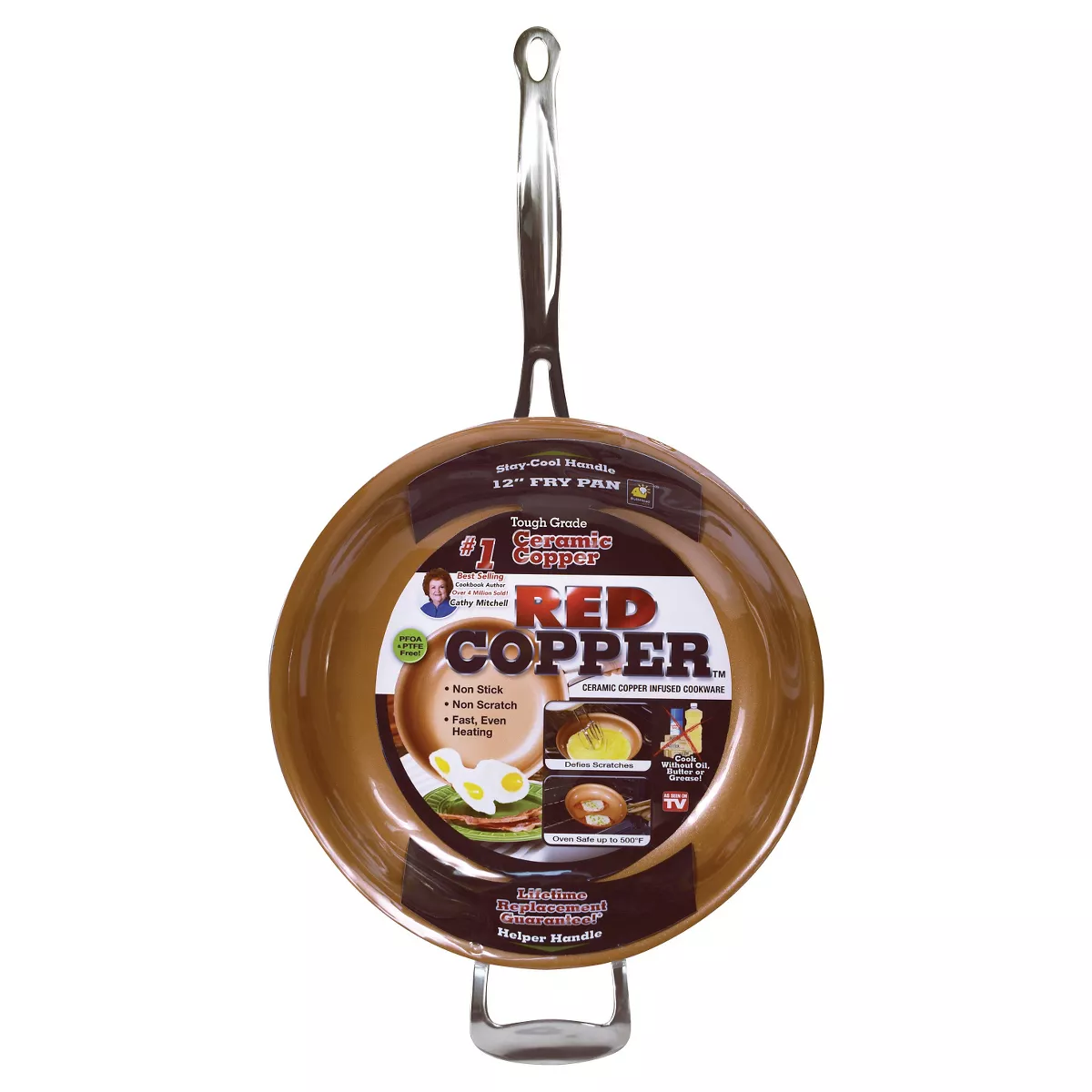 As Seen on TV 12" Frying Pan Red Copper