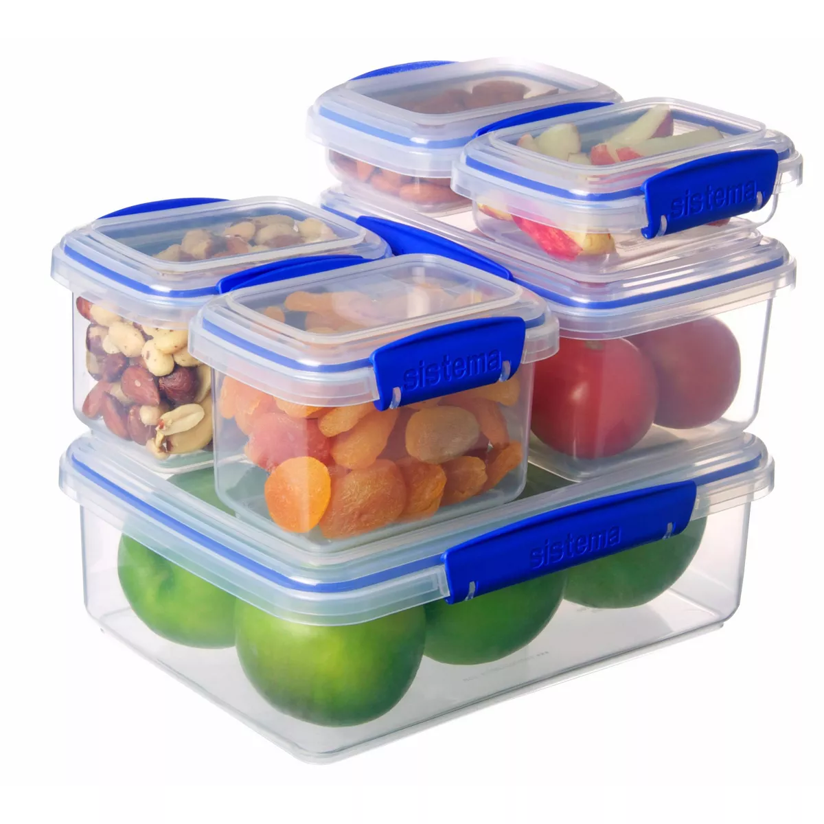 Sistema 12pc Plastic Food Storage Container Set Blue