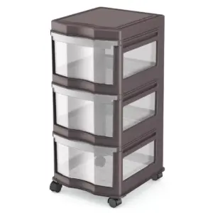 Life Story Classic 3 Shelf Storage Organizer Plastic Drawers, Gray (2 Pack)