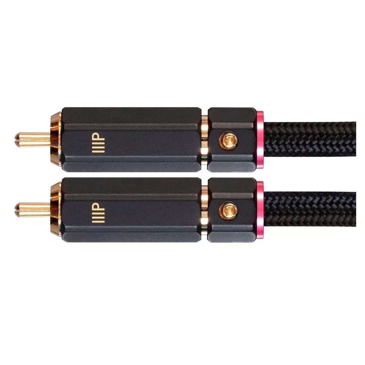 Monoprice 3.5mm to 2-Male RCA Adapter Cable - 6 Feet - Black, Gold Plated Connectors, Double Shielded With Copper Braiding - Onix Series