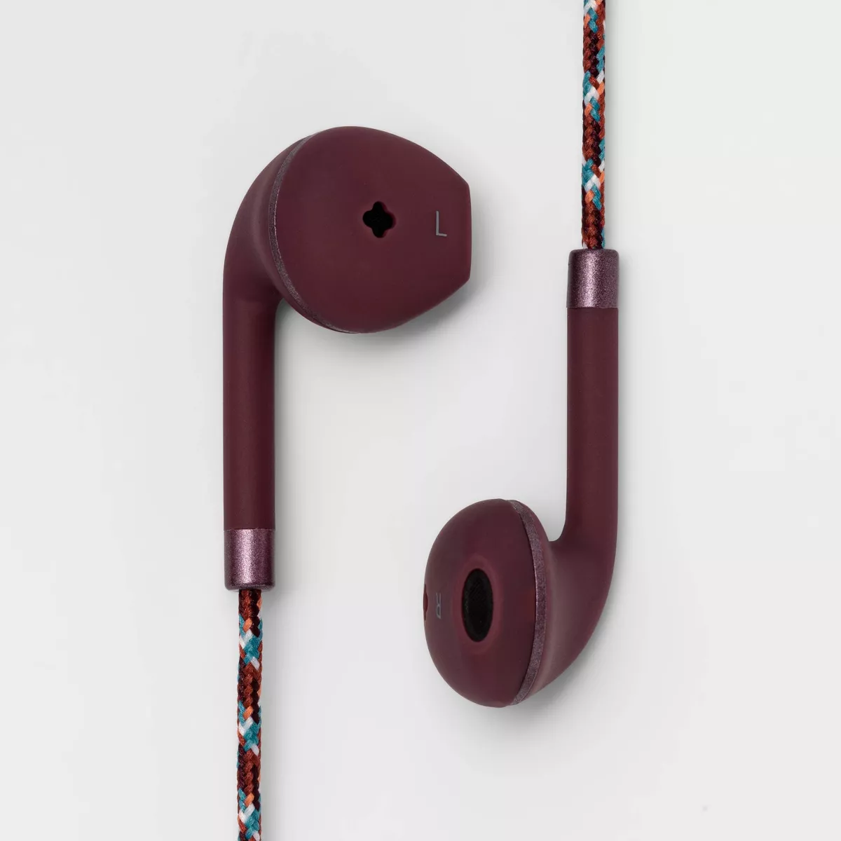 heyday™ Wired Earbuds - Dark Cherry Multi Braid